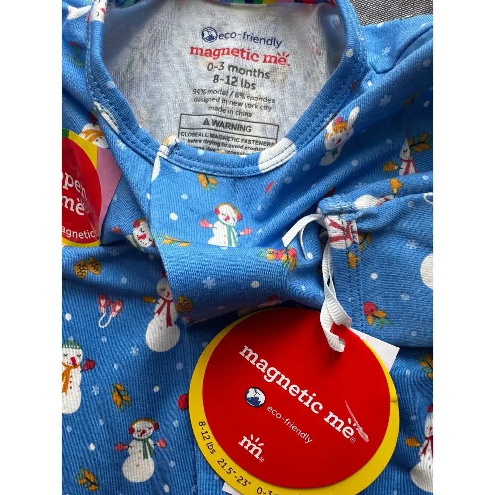 NWT MAGNETIC ME SNOWMAN MODAL FOOTIE 0-3 months